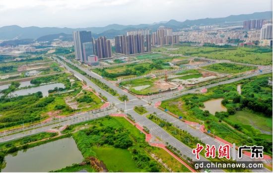惠州潼湖生态智慧区创新与总部经济区首期道路路网实景图。通讯员 供图 惠州潼湖生态智慧区创新与总部经济区首期道路路网实景图。通讯员 供图
