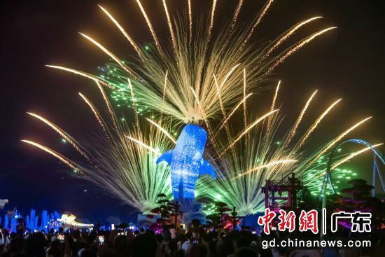 横琴长隆海洋王国主题烟花表演现场。横琴长隆 供图 横琴长隆海洋王国主题烟花表演现场。横琴长隆 供图