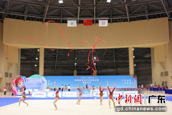 广东省运会艺术体操比赛现场。主办方供图 广东省运会艺术体操比赛现场。主办方供图