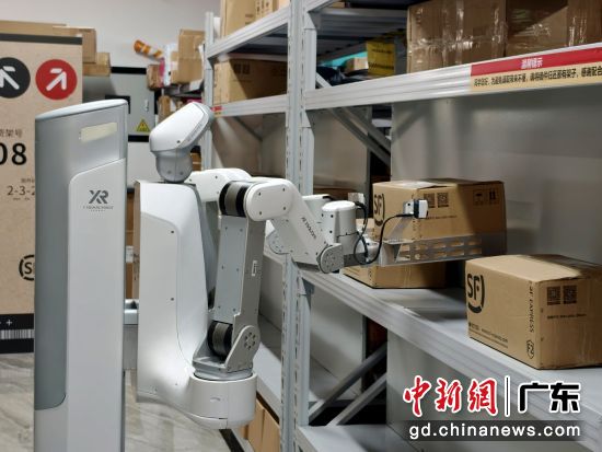 图为智能快递服务中心里机器人正在作业。彭程 摄 图为智能快递服务中心里机器人正在作业。彭程 摄